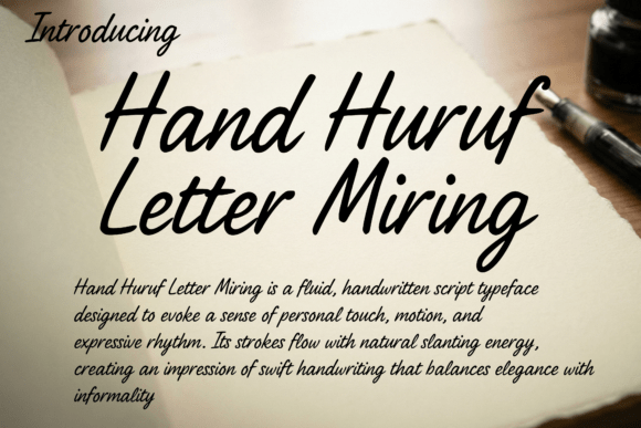 Hand Huruf Letter Miring Typeface for Editors