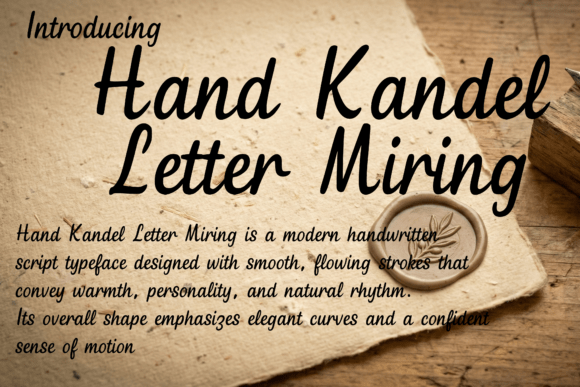 Hand Kandel Letter Miring Typeface for Branding