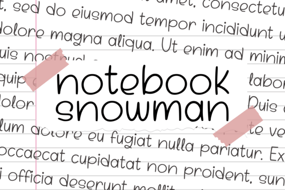Notebook Snowman: A Handwritten Font for Crafters