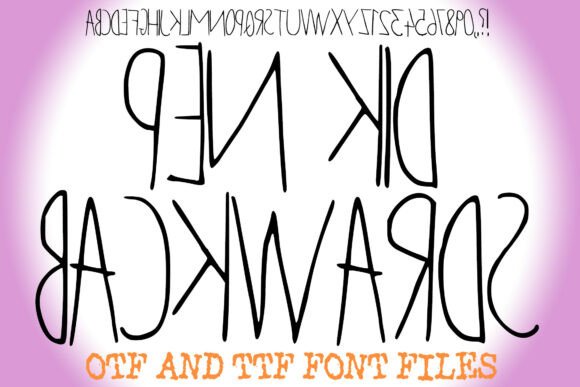 Pen Kid Backwards Font for Editorial Design